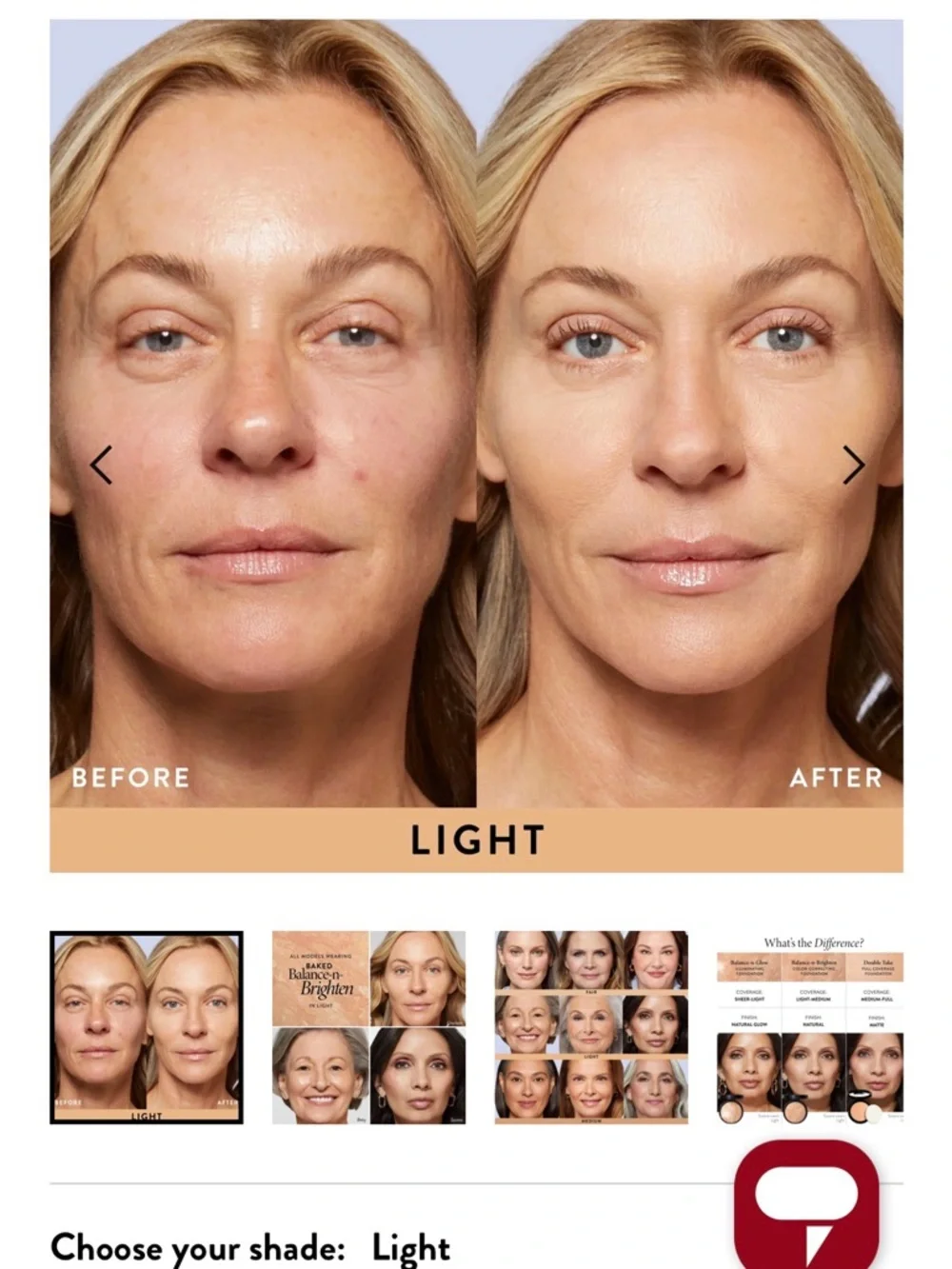 Laura Geller Baked Balanced n Brighten Color Correcting foundation- Light